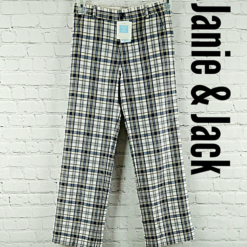NWT, Janie & Jack,Sz 12, Yellow Blue White Plaid